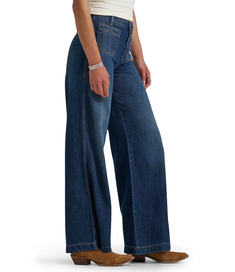 Wrangler Patch Pocket High Rise Trouser Denim Jeans