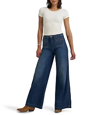 Wrangler Patch Pocket High Rise Trouser Denim Jeans