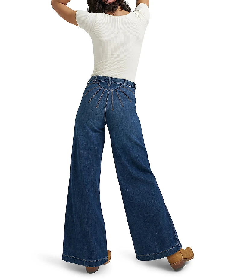 Wrangler Patch Pocket High Rise Trouser Denim Jeans