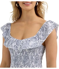 Wrangler® Retro® Cap Sleeve Americana Printed Minidress