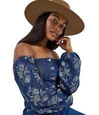 Wrangler® Retro® Floral Sleeve Denim Shirt