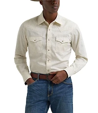 Wrangler® Retro® Geometric Printed Long Sleeve Woven Shirt