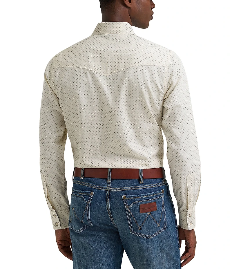 Wrangler® Retro® Geometric Printed Long Sleeve Woven Shirt