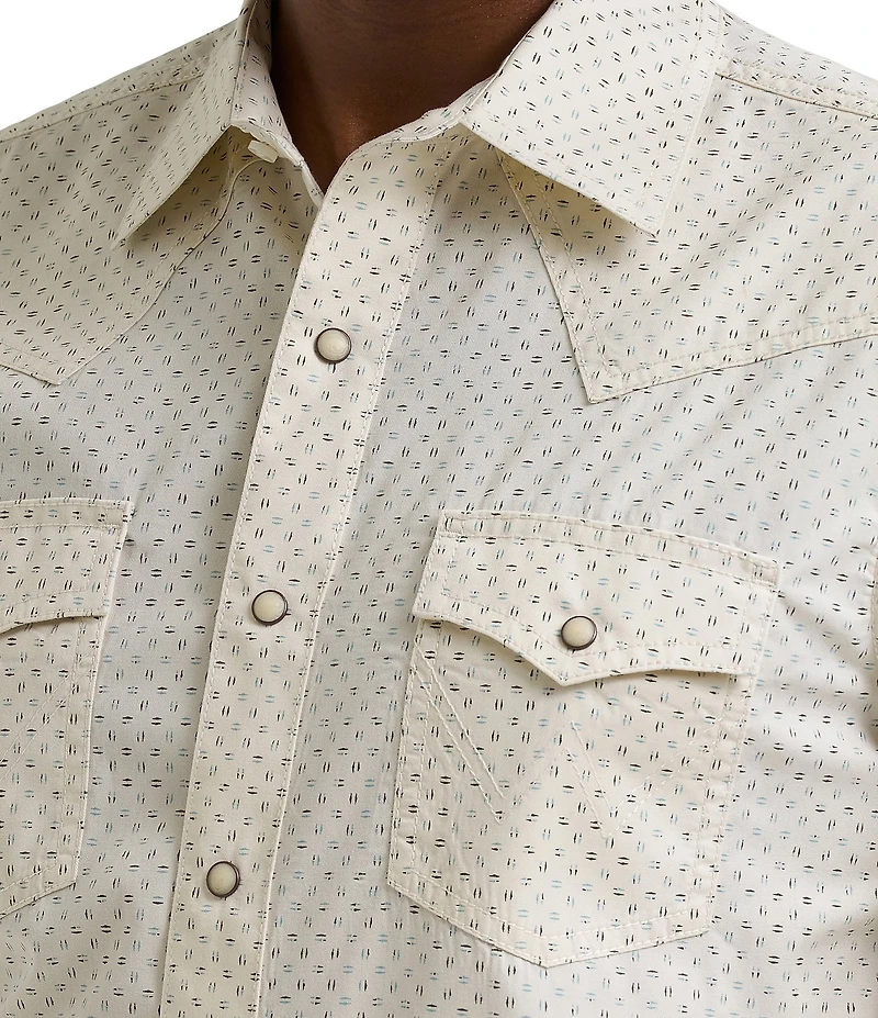 Wrangler® Retro® Geometric Printed Long Sleeve Woven Shirt
