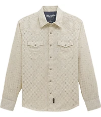 Wrangler® Retro® Geometric Printed Long Sleeve Woven Shirt