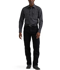 Wrangler® Retro® Geometric Printed Sawtooth Pocket Long Sleeve Woven Shirt
