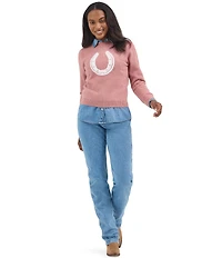 Wrangler® Retro® Horseshoe Long Sleeve Eyelash Yarn Sweater