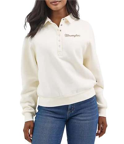 Wrangler® Retro® Logo Detailed Long Sleeve Sweatshirt