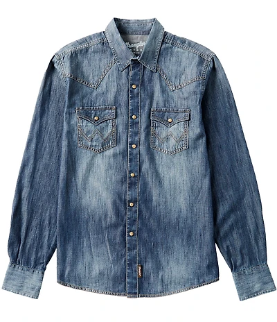 Wrangler® Retro® Long Sleeve Denim Western Shirt