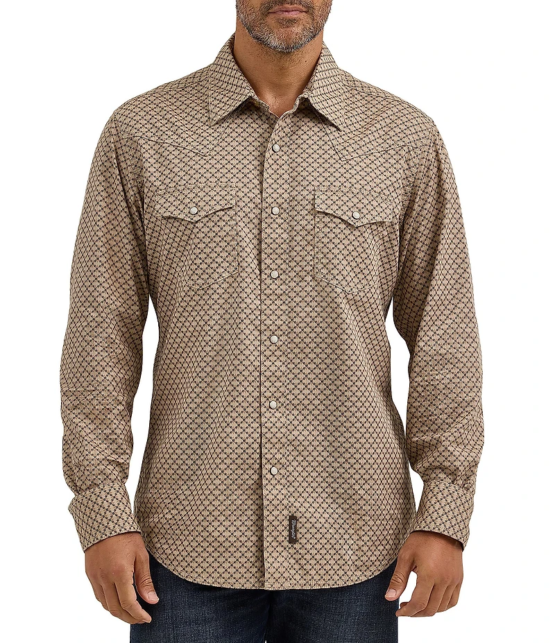 Wrangler® Retro® Printed Long Sleeve Woven Western Shirt