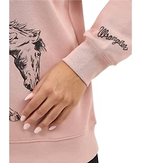 Wrangler® Retro® Rodeo Cowboy Long Sleeve Fleece Sweatshirt