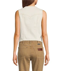 Wrangler® Retro® Western Yoke V-Neck Sleeveless Denim Vest