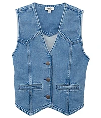 Wrangler® Retro® Western Yoke V-Neck Sleeveless Denim Vest
