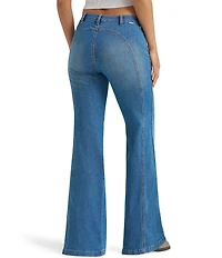 Wrangler Seamed 70s High Rise Flare Leg Denim Jeans