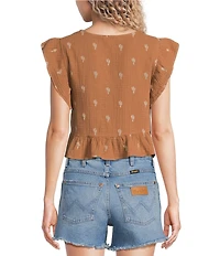 Wrangler Short Flutter Sleeve Blouse