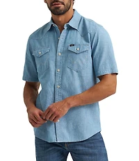 Wrangler Short Sleeve Denim Chambray Shirt