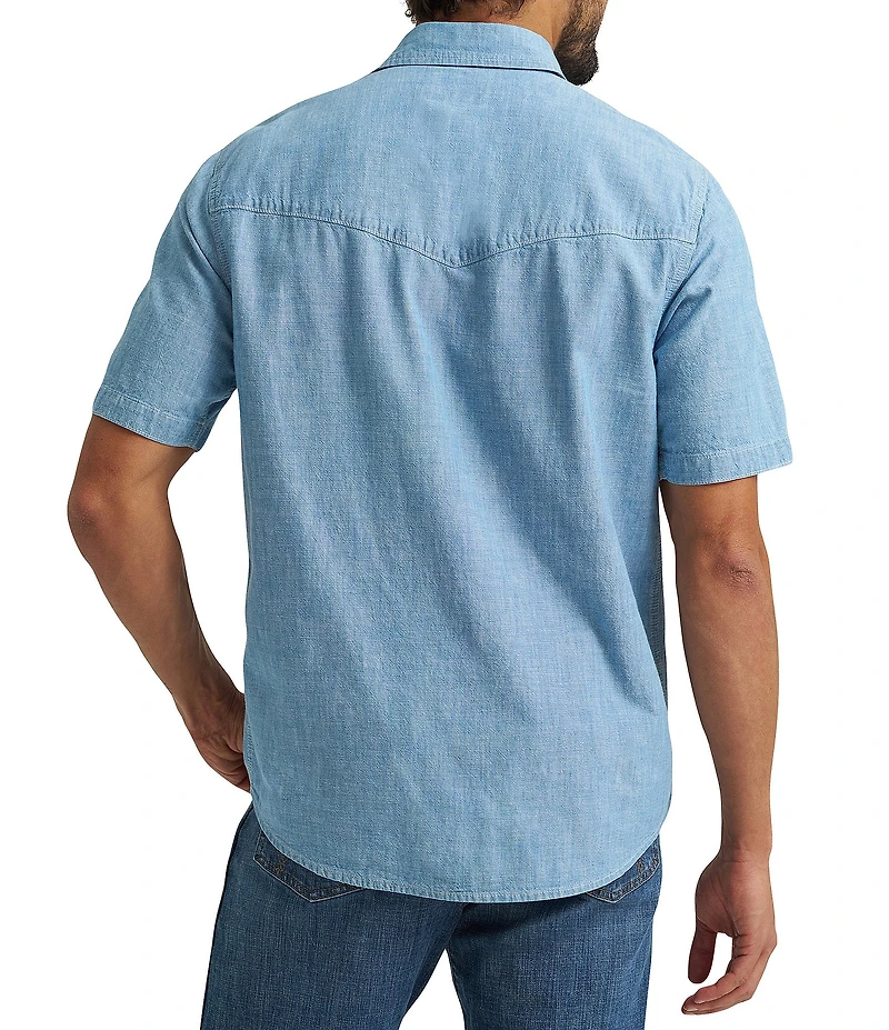 Wrangler Short Sleeve Denim Chambray Shirt