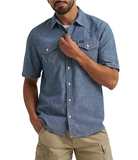 Wrangler Short Sleeve Denim Chambray Shirt