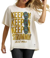 Wrangler® Short Sleeve Keep On Strummin' Oversized Graphic T-Shirt