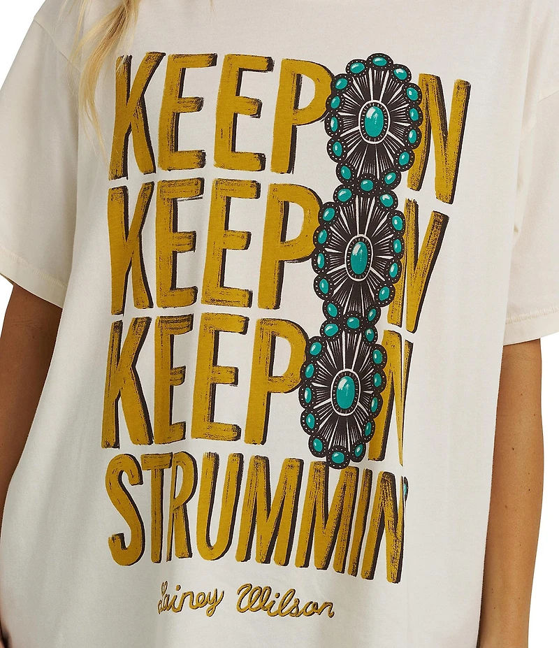 Wrangler® Short Sleeve Keep On Strummin' Oversized Graphic T-Shirt