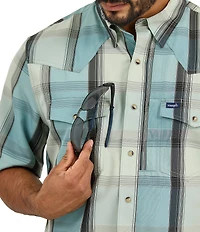 Wrangler® Short Sleeve Performance Plaid Western Shirt