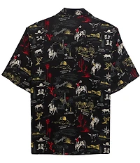 Wrangler Short Sleeve Printed Coconut Cowboy Button Front Shirt