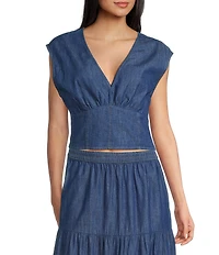 Wrangler® Sleeveless Denim Blouse