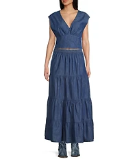 Wrangler® Sleeveless Denim Blouse