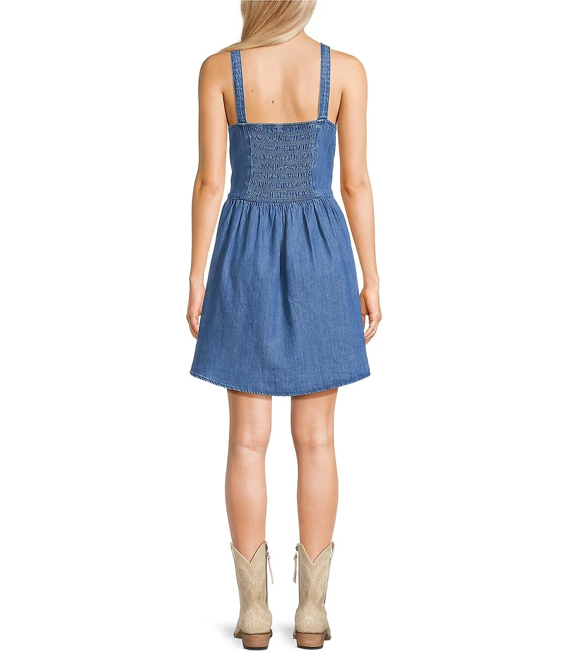 Wrangler® Sleeveless Drop Waist Denim Dress