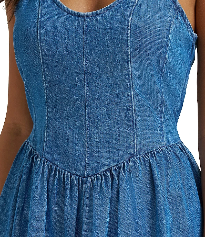 Wrangler® Sleeveless Drop Waist Denim Dress