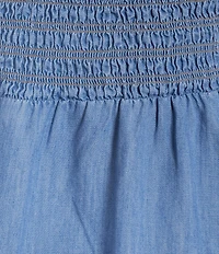 Wrangler Spaghetti Strap Smocked Denim Dress