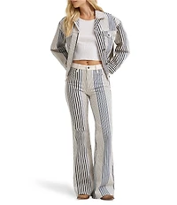 Wrangler Stripe Print 70s Flare Leg High Rise Coordinating Jeans