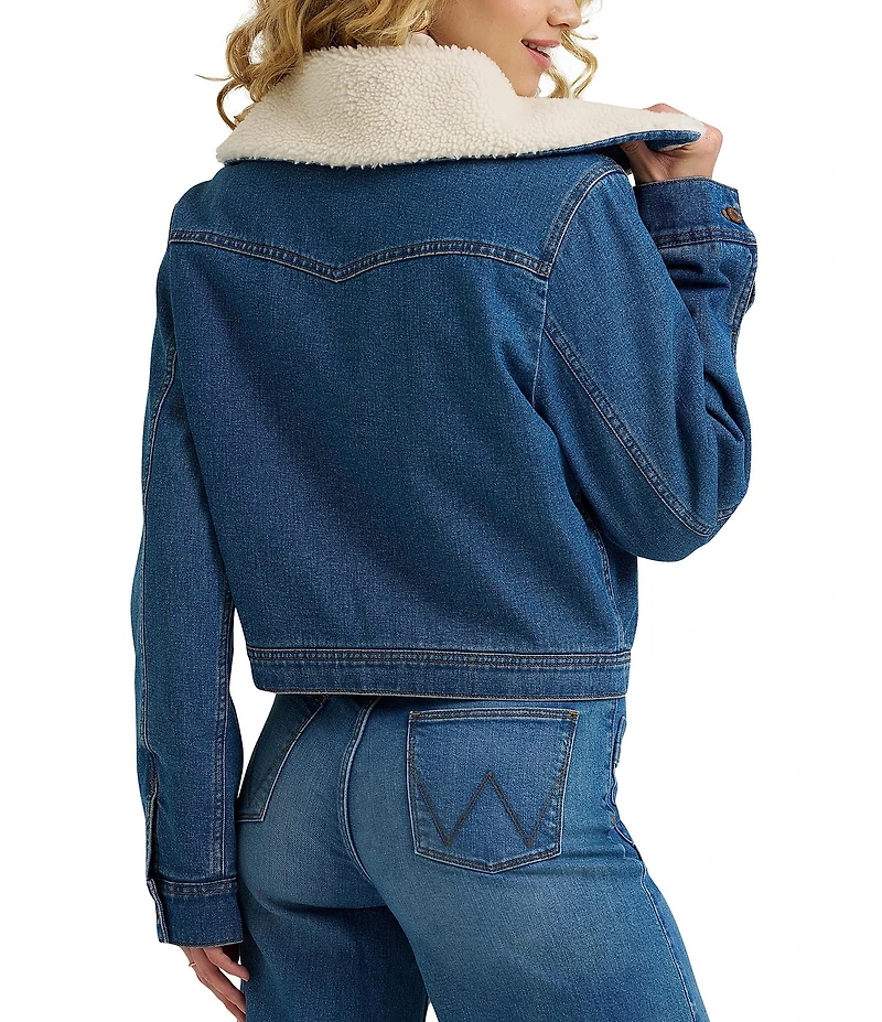 Wrangler® Utility Long Sleeve Faux-Shearling Denim Jacket