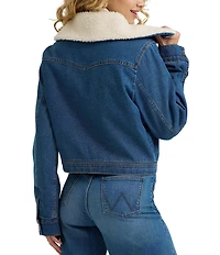 Wrangler® Utility Long Sleeve Faux-Shearling Denim Jacket