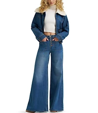 Wrangler® Utility Long Sleeve Faux-Shearling Denim Jacket