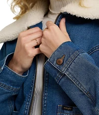 Wrangler® Utility Long Sleeve Faux-Shearling Denim Jacket