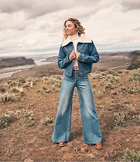 Wrangler® Utility Long Sleeve Faux-Shearling Denim Jacket