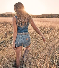 Wrangler® Western High Rise Frayed Hem Shorts