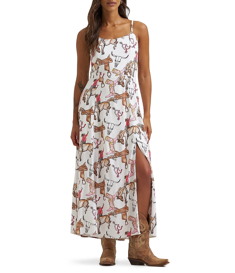 Wrangler® Western-Inspired Print Sleeveless Dress