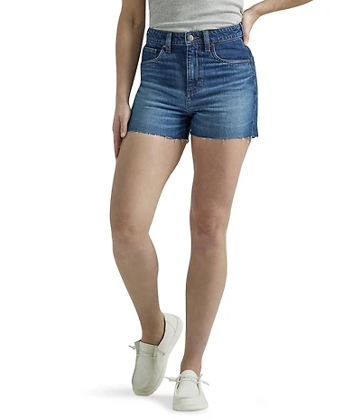 Wrangler® Western Mid Rise Frayed Hem Shorts