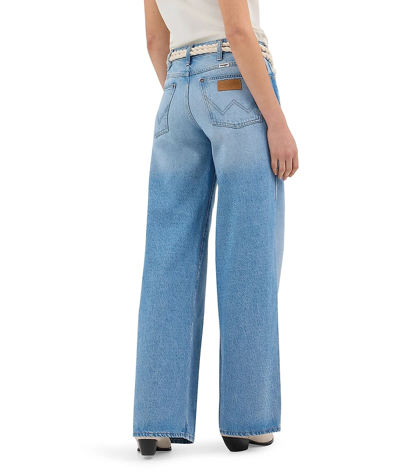 Wrangler World Wide Mid Rise Wide Leg Light Jeans