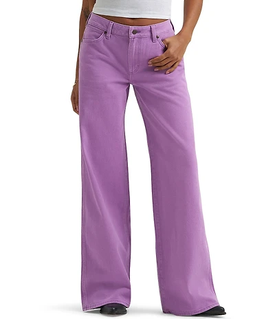 Wrangler Worldwide Mid Rise Wide Leg Denim Jeans