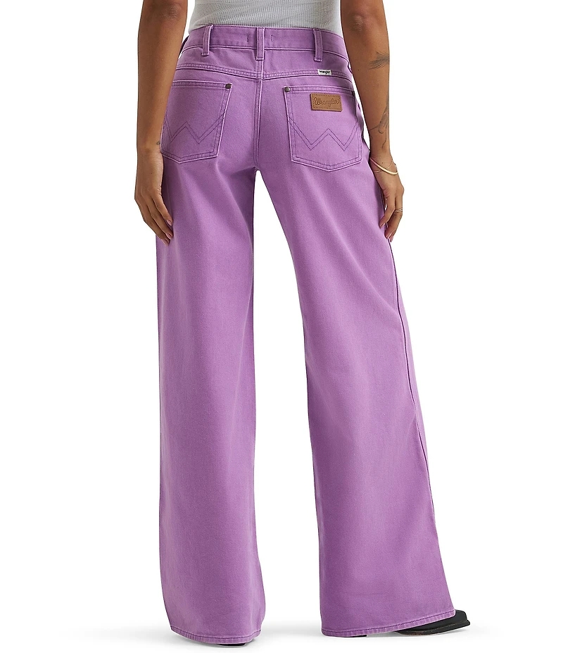 Wrangler Worldwide Mid Rise Wide Leg Denim Jeans