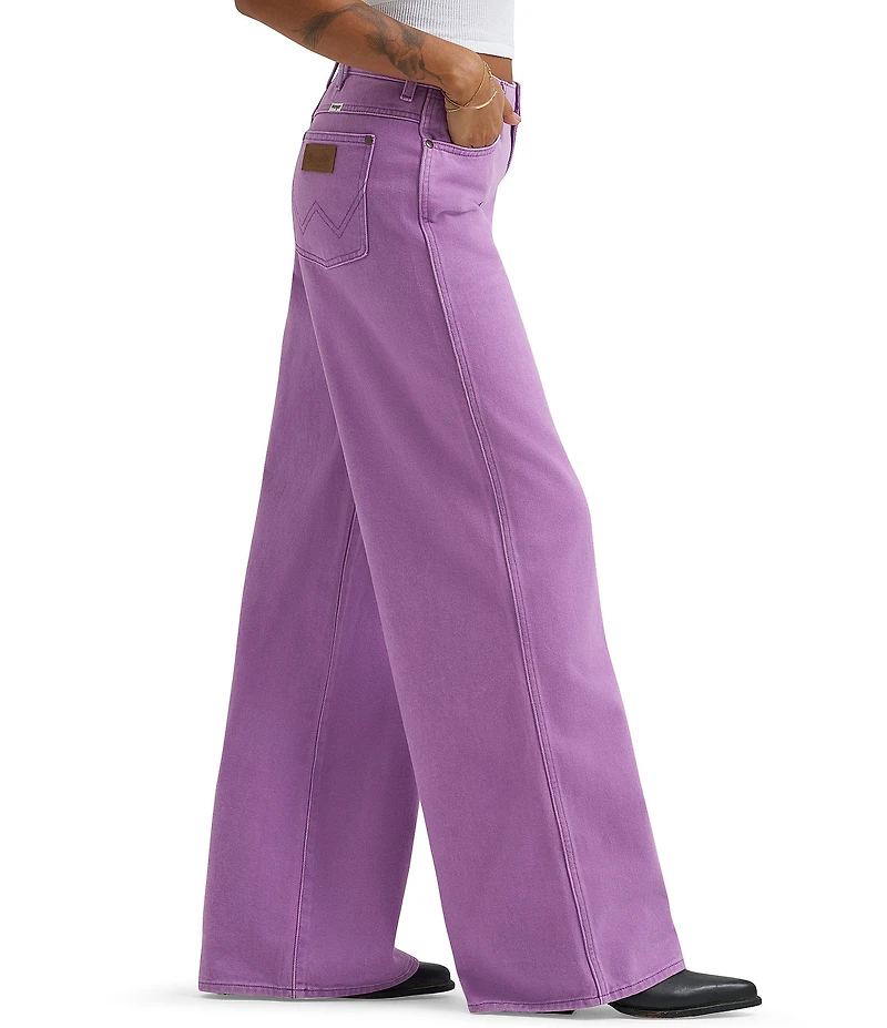 Wrangler Worldwide Mid Rise Wide Leg Denim Jeans