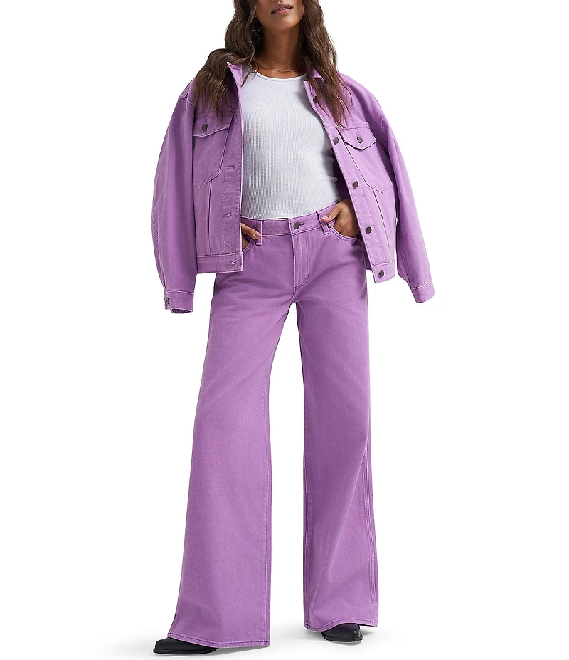 Wrangler Worldwide Mid Rise Wide Leg Denim Jeans