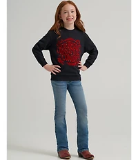 Wrangler® x Lainey Wilson Big Girls Long-Sleeve Everybody Wants To Be Cowboy Fleece Sweatshirt