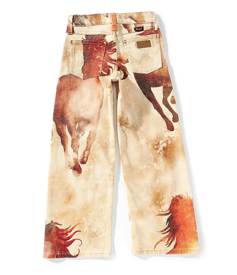 Wrangler® x Lainey Wilson Big Girls Horses Printed Wide Leg Jeans