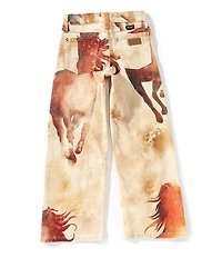 Wrangler® x Lainey Wilson Big Girls Horses Printed Wide Leg Jeans