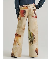 Wrangler® x Lainey Wilson Big Girls Horses Printed Wide Leg Jeans