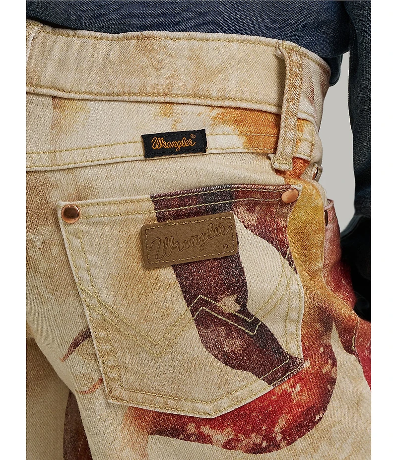 Wrangler® x Lainey Wilson Big Girls Horses Printed Wide Leg Jeans